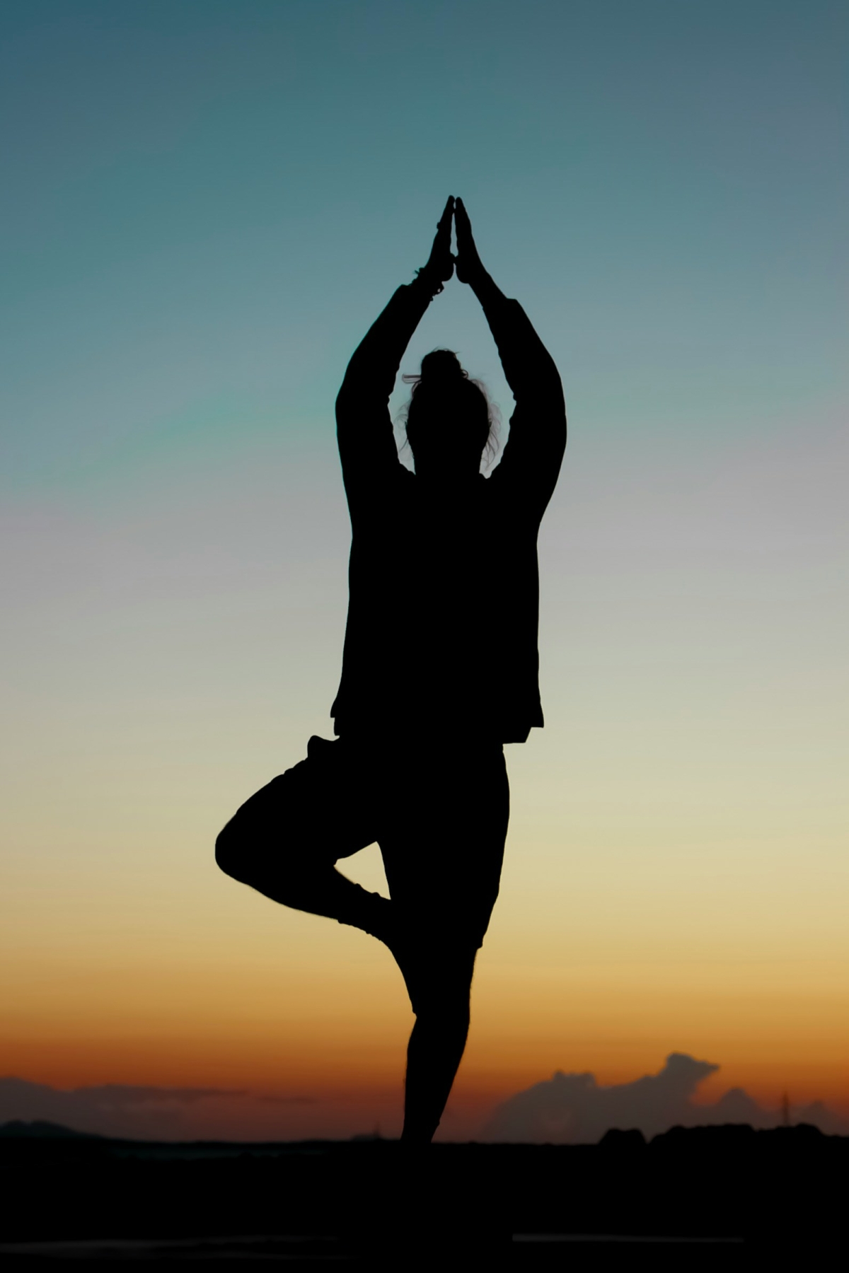 Yoga pose silhouette