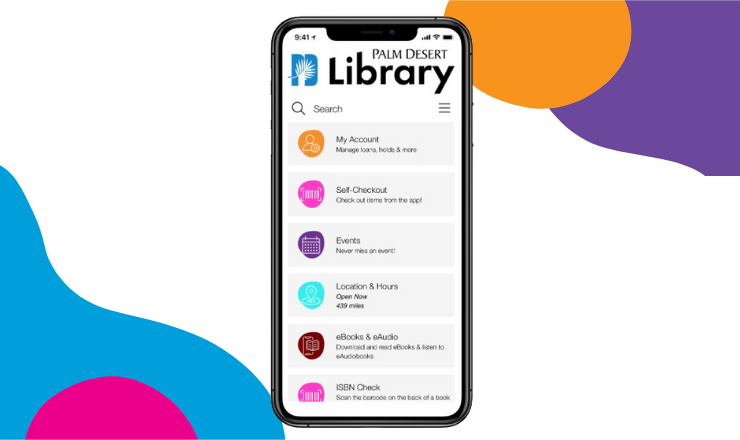 libray app for phones on a phone screen